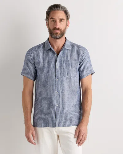 Quince Men's 100% European Linen Camp Shirt In Blue