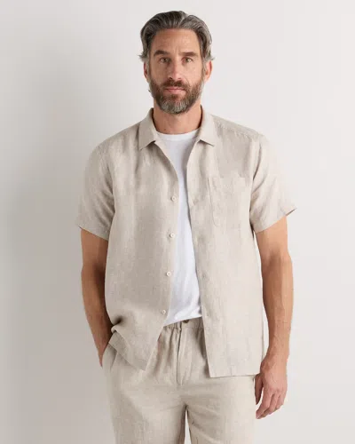 Quince Men's 100% European Linen Camp Shirt In Brown