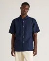 Quince Men's 100% European Linen Camp Shirt In Deep Navy