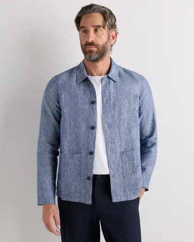 Quince Men's 100% European Linen Chore Jacket In Blue