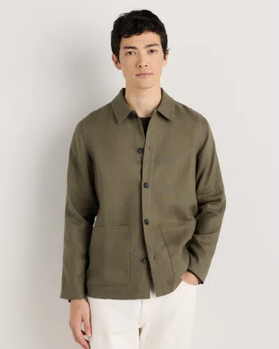 Quince Men's 100% European Linen Chore Jacket In Green