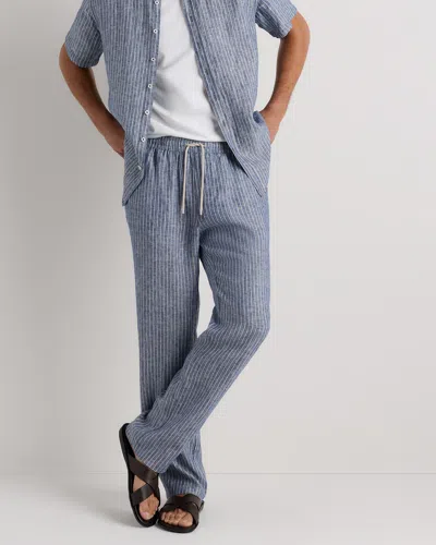 Quince Men's 100% European Linen Drawstring Beach Pants In Blue