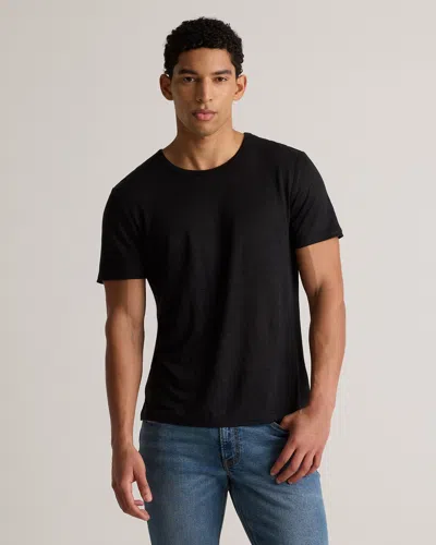 Quince Men's 100% European Linen Jersey T-shirt In Black