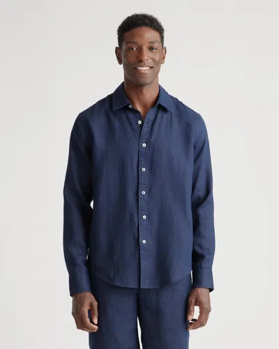 Quince Men's 100% European Linen Long Sleeve Shirt In Deep Navy