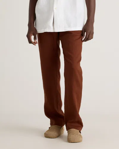 Quince Men's 100% European Linen Pants In Chocolate