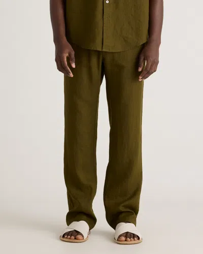 Quince Men's 100% European Linen Pants In Martini Olive