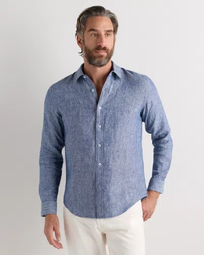Quince Men's 100% European Linen Relaxed Long Sleeve Shirt In Blue