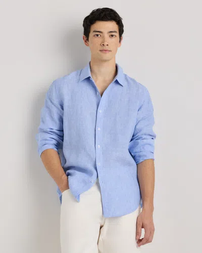 Quince Men's 100% European Linen Relaxed Long Sleeve Shirt In Blue