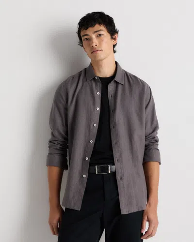 Quince Men's 100% European Linen Relaxed Long Sleeve Shirt In Gray