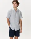 Quince Men's 100% European Linen Relaxed Short Sleeve Shirt In Blue