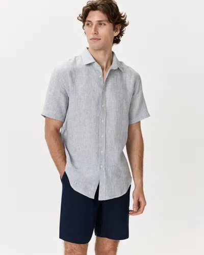 Quince Men's 100% European Linen Relaxed Short Sleeve Shirt In Blue