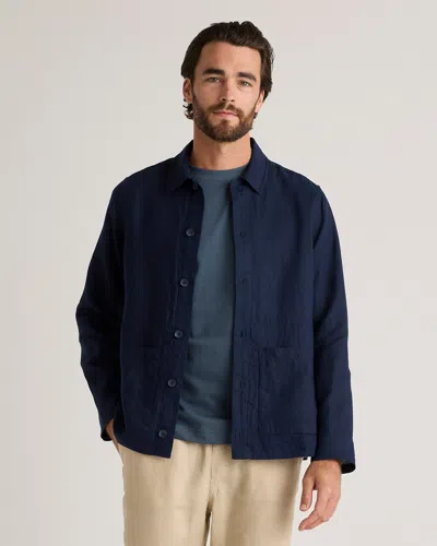 Quince Men's 100% European Linen Shirt Jacket In Deep Navy