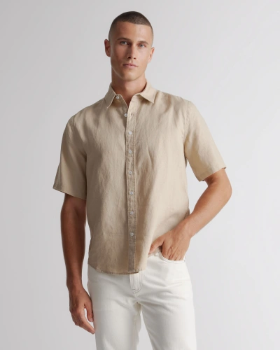 Quince Men's 100% European Linen Short Sleeve Shirt In Driftwood