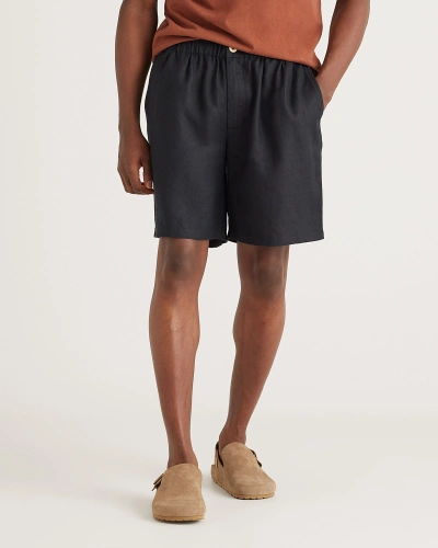 Quince Men's 100% European Linen Shorts In Black
