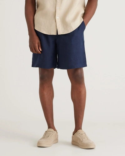 Quince Men's 100% European Linen Shorts In Deep Navy