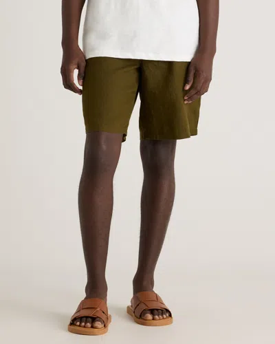 Quince Men's 100% European Linen Shorts In Martini Olive