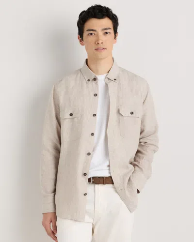 Quince Men's 100% European Linen Utility Shirt In Gray