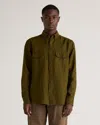 Quince Men's 100% European Linen Utility Shirt In Martini Olive