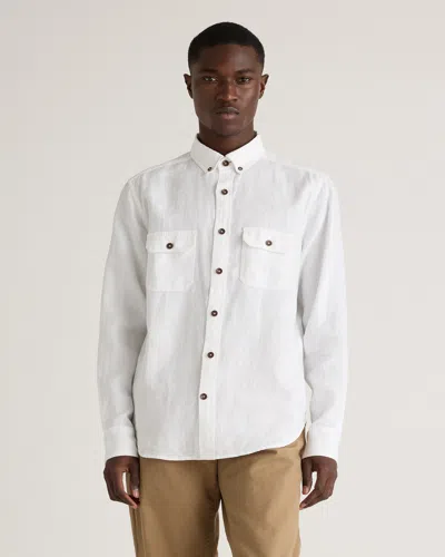 Quince Men's 100% European Linen Utility Shirt In White