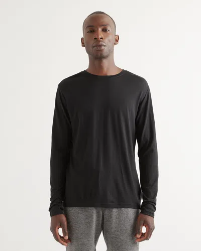Quince Men's Merino Long Sleeve Base Layer T-shirt In Black