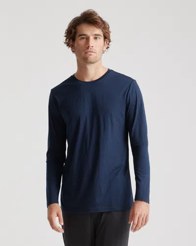 Quince Men's 100% Merino Wool All-season Long Sleeve Base Layer T-shirt In Navy