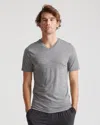 Quince Men's 100% Merino Wool All-season V-neck Base Layer T-shirt In Heather Grey