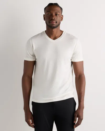 Quince Men's 100% Merino Wool All-season V-neck Base Layer T-shirt In White