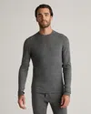 Quince Men's 100% Merino Wool Cold Weather Base Layer Crew Neck Alpaca Sweater In Heather Charcoal Grey