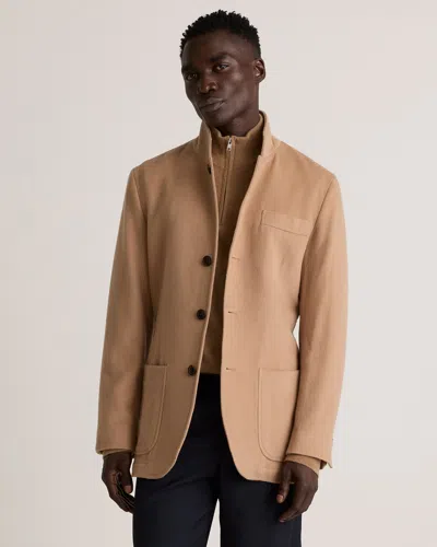 Quince Men's 100% Mongolian Cashmere Stand Collar Blazer In Camel