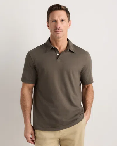 Quince Men's 100% Organic Sueded Jersey Polo In Gray