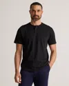 Quince Men's 100% Pima Cotton Luxe Touch Henley In Bold Black