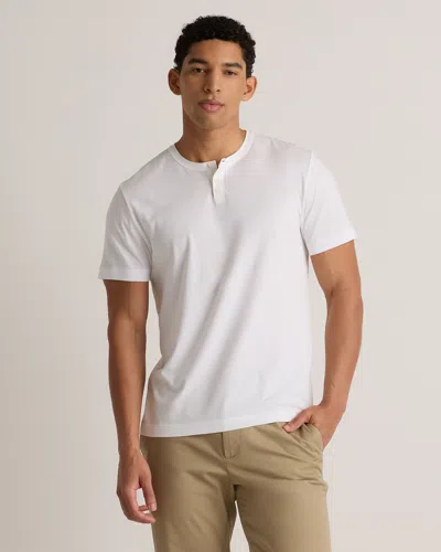 Quince Men's 100% Pima Cotton Luxe Touch Henley In White