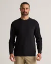 Quince Men's 100% Pima Cotton Luxe Touch Long Sleeve T-shirt In Bold Black