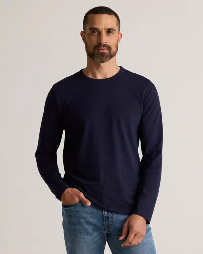 Quince Men's 100% Pima Cotton Luxe Touch Long Sleeve T-shirt In Deep Navy