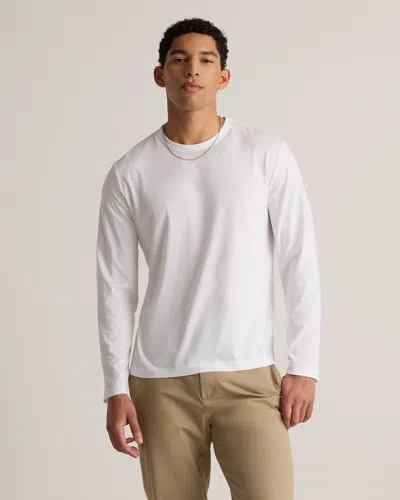 Quince Men's 100% Pima Cotton Luxe Touch Long Sleeve T-shirt In White