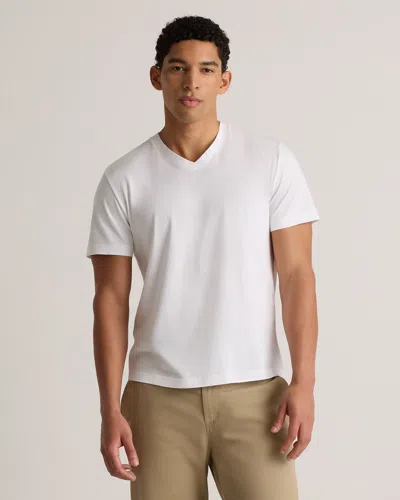 Quince Men's 100% Pima Cotton Luxe Touch V-neck T-shirt In White