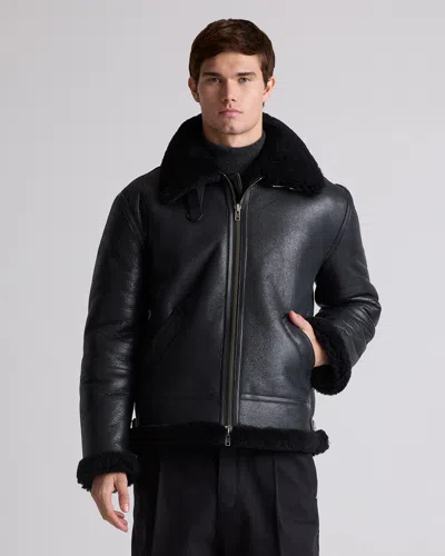 Quince Men's 100% Shearling Bomber Jacket In Black