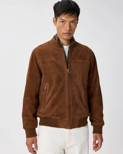Quince Men's 100% Suede Bomber Jacket In Brown