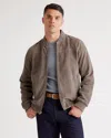 Quince Men's 100% Suede Bomber Jacket In Light Grey