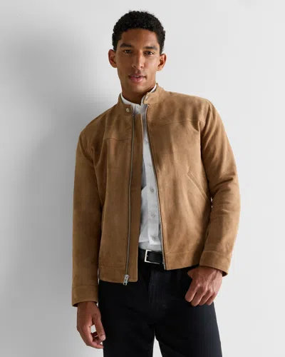 Quince Men's 100% Suede Café Racer Jacket In Brown