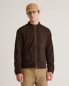 Quince Men's 100% Suede Café Racer Jacket In Espresso