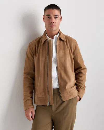 Quince Men's 100% Suede Harrington Jacket In Brown