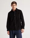 Quince Men's 100% Suede Overshirt In Black