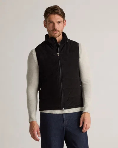 Quince Men's 100% Suede Puffer Vest In Black