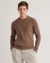 Quince Men's 100% Yak Wool Crewneck Sweater In Heather Brown