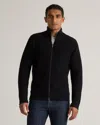 Quince Men's Australian Merino Wool Full Zip Sweater In Black