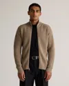Quince Men's Australian Merino Wool Full Zip Sweater In Malted Toffee