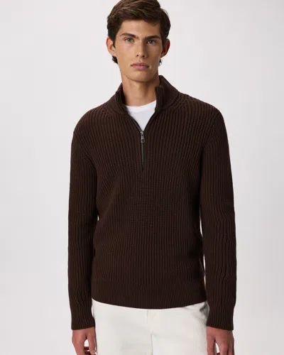 Quince Men's Australian Merino Wool Half Zip Sweater In Brown