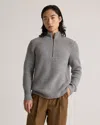Quince Men's Australian Merino Wool Half Zip Sweater In Heather Grey