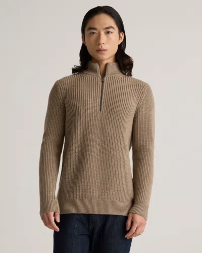 Quince Men's Australian Merino Wool Half Zip Sweater In Malted Toffee
